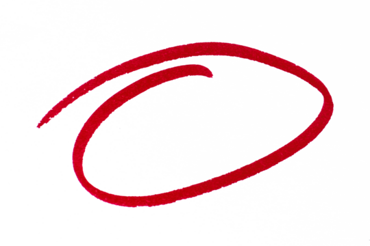 Round doodle drawn with red marker on transparent background, Sketchy pencil or marker hand drawn rough ellipse circles design elements in grunge style