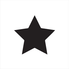 A simple black star shape icon isolated on white background for rating concept
