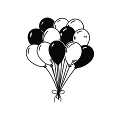 Birthday Balloon Silhouette Vector Art