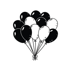 Birthday Balloon Silhouette Vector Art