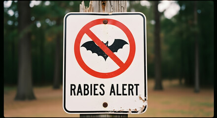 Rabies Alert: Warning Sign in Natural Setting