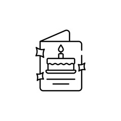 Birthday Greeting Card icon design with white background stock illustration