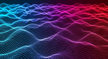 Abstract wavy digital landscape