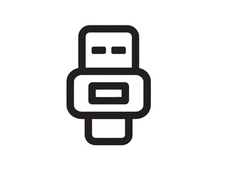 Stylish Networking Ethernet to USB Adapter Icon in Clean Line Illustration