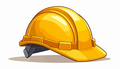 Illustration of a yellow hard hat, a protective headgear commonly used in construction and industrial settings.