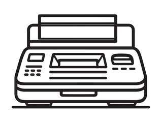 Modern Fax Machine Icon in Minimalist Vector Illustration Format