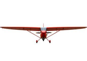 Red SingleEngine Airplane Isolated on Black Background isolated on transparent background
