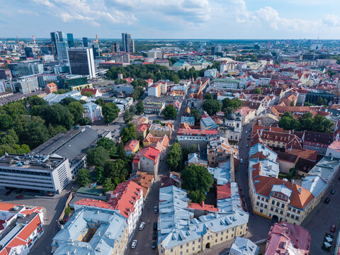 Talinn city in Estonia drone photo