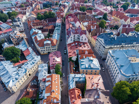 Talinn city in Estonia drone photo