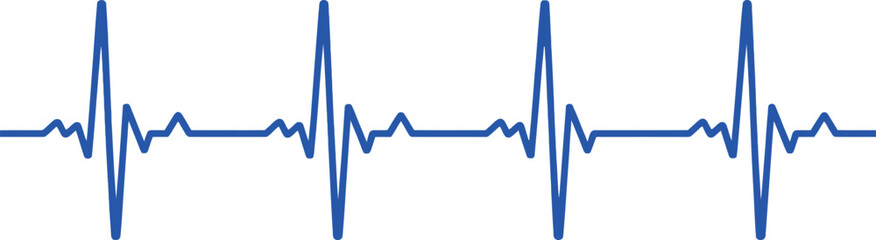 Vivid Blue Heartbeat Rhythm on White Backdrop Electrocardiogram