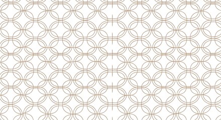 Fototapeta premium Geometric interlocking circle pattern isolated on white background
