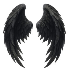 Dark Angel Wings on Transparent Background &ndash; Realistic Feathered Illustration