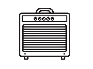 Modern Guitar Amplifier Graphic in Professional Vector Line Design