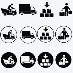 logistics icons, transportation icons, delivery icons, shipping icons, cargo icons, truck icon, freight icon, 