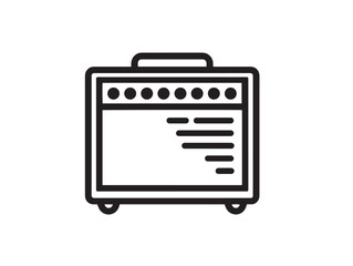 Minimalist Guitar Amplifier Symbol with Sleek Vector Line Outline