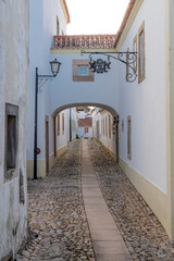 Casle and gardens of the beautiful medieval village of Marvao, in the Alentejo region of Portugal at sunset.
