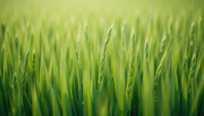 Vibrant Green Grass Blades in a Lush Field