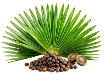 Fiji fan palm seeds isolated on white background