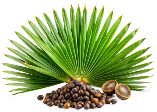 Fiji fan palm seeds isolated on white background