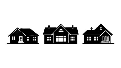 Minimalist architectural sketch showcasing a progression of building elements from a window to a grand double door entrance