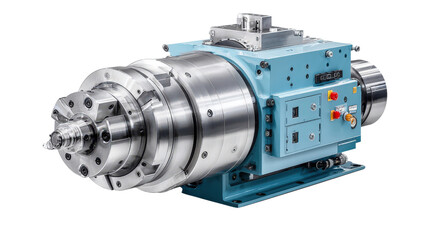 Lathe machine headstock background isolated on a Transparent background, PNG file.