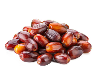 Jelly palm seeds isolated on white background