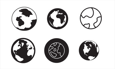 Obraz premium Collection of earth globe icons isolated on white background