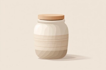 Ceramic Honey Jar Illustration with Simple Composition and a Clean Layout