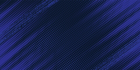 Abstract blue color pattern gradient grunge texture background. Dots pop art comics sport style. Blue dark background. Modern illustration.