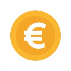 Obraz premium Euro Currency Symbol Flat Icon with a Simple Clean Design for Financial Graphics