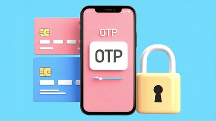 Secure Online Payment: OTP Verification with Credit Card and Lock. - Powered by Adobe