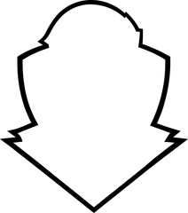 Black Police Badge Shape Element