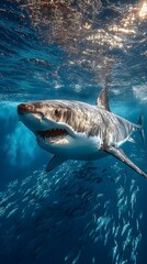 Fototapeta premium Great white shark underwater