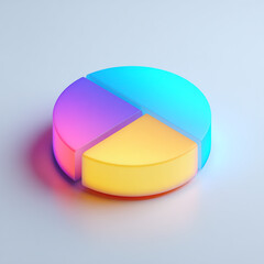 Fototapeta premium Isometric pie chart with four segments isolated on white background