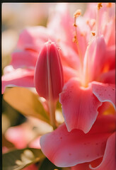 close up of pink lily