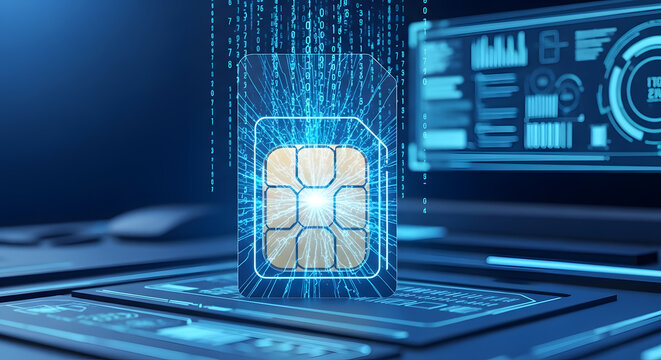 Digital SIM Card Concept: Secure Connectivity & Data Flow