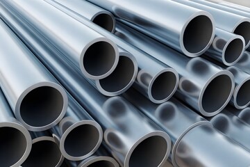 Fototapeta premium Metal pipes heap