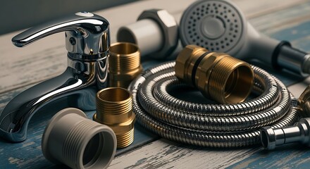 An organized collection of essential plumbing tools, fixtures, and components, ready for a skilled plumber to undertake a new installation or crucial repair