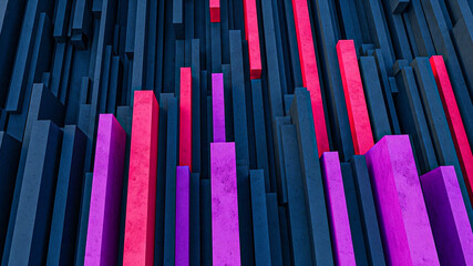 Abstract colorful bars forming a vibrant background. This image shows an abstract view of colorful bars. It showcases modern art with its striking geometry