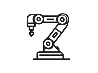 Minimal Industrial Robot Controller Symbol in Modern Vector Art