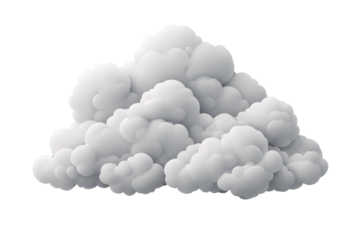 A beautiful summer cloudscape with fluffy heart-shaped clouds in a blue sky