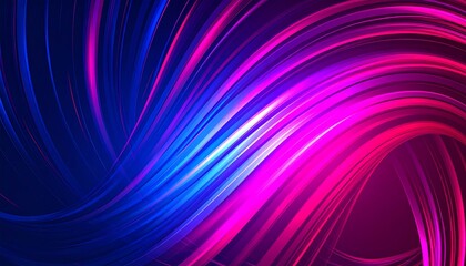 Obraz premium Abstract swirling neon light patterns in pink and blue
