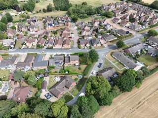 aerial view of Sigglesthorne Village, Ancient Viking settlement, small Parish, Hornsea, East Riding of yorkshire 
