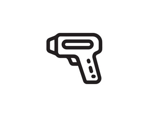 Minimal Infrared Thermometer Symbol with Elegant Line Design