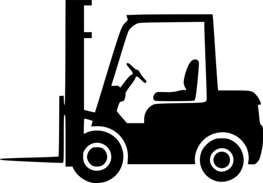 black forklift silhouette clip art preview