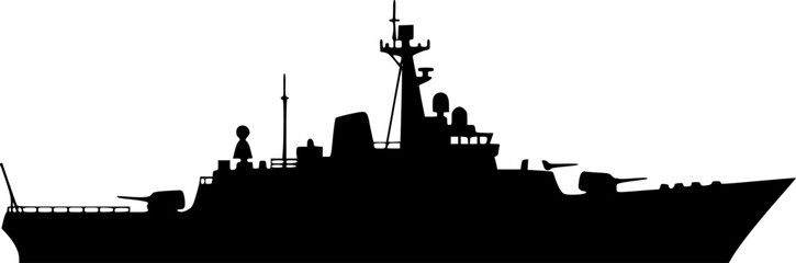 military ship silhouette vector illustration
