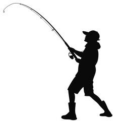 Person fishing silhouette
