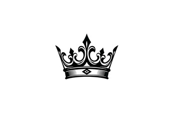 Abstract Crown Monochrome Grunge Texture Design Element on transparent background