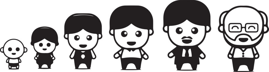 Boy Cartoon Character Vector – Cute Face, Kids Illustration, Doodle, Avatar, Clipart Icon