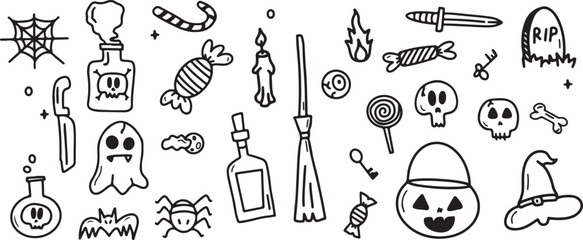 Household Tools and Objects Vector Set – Icons, Equipment, Minimal, Illustration, Doodle, Clipart, Hand Drawn, Technology, Objects, Items, Sketch, Symbol, Collection, Black White, Design, Minimalist, 